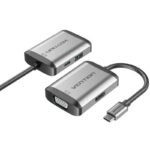 Conversor Vention TFAHB/ 1xUSB/ 1xHDMI/ 1xVGA/ 1xUSB Tipo-C PD/ Gris 6922794742567 TFAHB VEN-CAB TFAHB