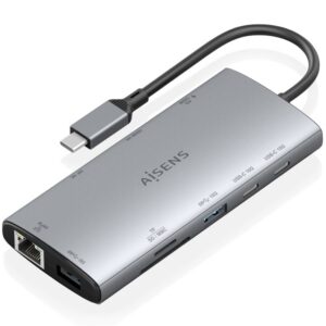 Docking USB Tipo-C Aisens ASUC-10P050-GR/ 1xDisplayPort/ 1xHDMI 4K/ 1xRJ45/ 2xUSB/ 2xUSB Tipo-C/ 1xUSB Tipo-C PD/ 1xLector de Tarjetas/ Gris 8435739905241 ASUC-10P050-GR AIS-HUB ASUC-10P050-GR