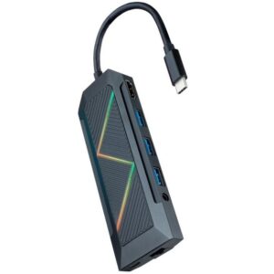 Docking USB Tipo-C Nanocable 10.16.0901/ 3xUSB/ 1xUSB Tipo-C PD/ 1xHDMI/ 1xRJ45/ 1xLector Tarjetas SD TF/ Audio 8433281011878 10.16.0901 NAN-HUB 10 16 0901