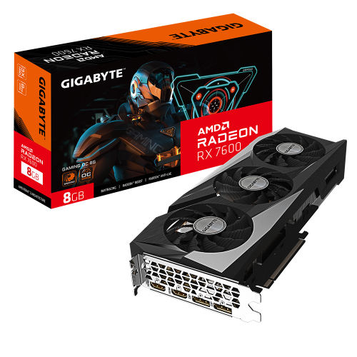 Gigabyte Radeon RX 7600 GAMING OC 8G AMD 8 GB GDDR6 4719331313425 | P/N: 9VR76GO-00-G11 | Ref. Artículo: 1370056