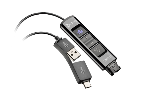 HP Poly Adaptador negro Poly DA85-M USB a QD compatible con TAA 0197029650078 | P/N: 786C8AA | Ref. Artículo: 1413526