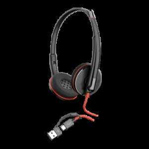 HP Poly Auriculares Poly Blackwire 3220 estéreo USB-C negro + adaptador USB-C/A (paquete) 0197498433127 | P/N: 8X2J9A6 | Ref. Artículo: 1413531