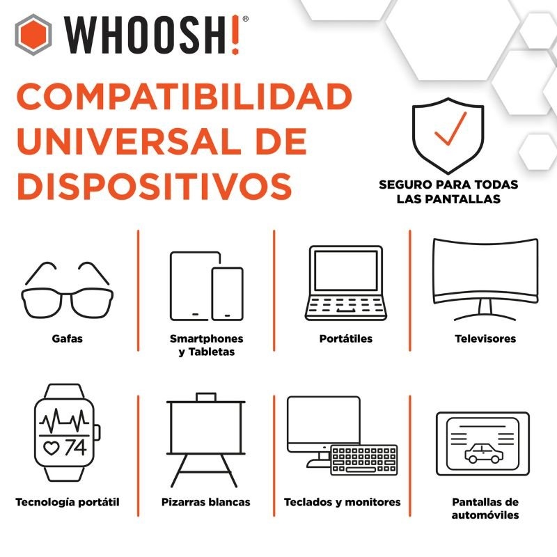 Kit Limpiador de Pantallas Whoosh WSH005/ Spray 500ml + Paño Microfibra - Imagen 3