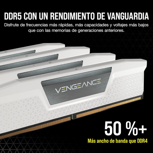MEMORIA CORSAIR DDR5 32GB 2X16GB PC6400 VENGEANCE BLANCA CMK32GX5M2B6400Z32W - Imagen 3