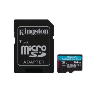 MICROSD KINGSTON 64GB CL10 CANVAS GO PLUS 4 740617347890 P/N: SDCG4/64GB | Ref. Artículo: SDCG4/64GB