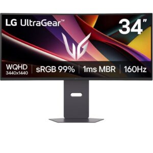 Monitor Gaming Ultrapanorámico Curvo LG UltraGear 34G600A-B 34"/ UWQHD/ Multimedia/ 5ms/ 160Hz/ VA/ Regulable en Altura/ Negro 8806096483992 34G600A-B.AEU LG-M 34G600A-B