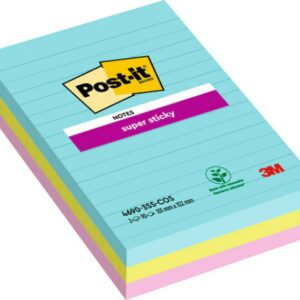 PACK 270 HOJAS NOTAS GRANDES SUPER STICKY 101X152MM 3 COLORES SURTIDOS COSMIC CON LÍNEAS 4690-3SS-COS POST-IT 7100234251 0076308498726 | P/N: 7100234251 | Ref. Artículo: 1405274
