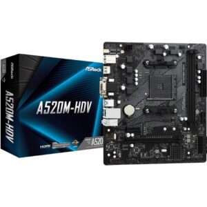 Placa Base Asrock A520M-HDV/ DDR4/ PCIe 3.0/ Socket AM4/ Micro ATX 4710483932267 90-MXBE50-A0UAYZ ASR-PB A520M-HDV