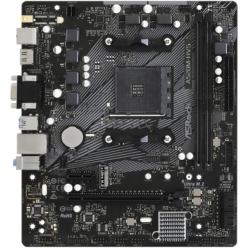 Placa Base Asrock A520M-HVS/ DDR4/ PCIe 3.0/ Socket AM4/ Micro ATX - Imagen 2