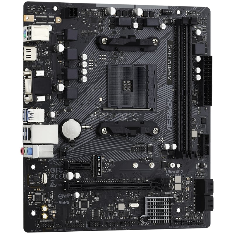 Placa Base Asrock A520M-HVS/ DDR4/ PCIe 3.0/ Socket AM4/ Micro ATX - Imagen 3