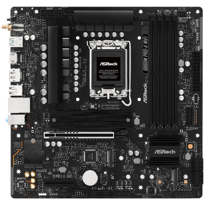Placa Base Asrock B860M PRO-A WIFI Socket 1851/ DDR5/ PCIe 5.0/ Micro ATX - Imagen 2
