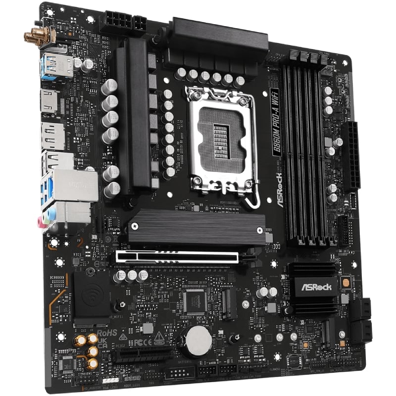 Placa Base Asrock B860M PRO-A WIFI Socket 1851/ DDR5/ PCIe 5.0/ Micro ATX - Imagen 3