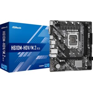 Placa Base Asrock H610M-HDV M2 R2 Socket 1700/ DDR4/ PCIe 4.0/ Micro ATX 4710483939860 90-MXBJH0-A0UAYZ ASR-PB H610M-HDV M2 R2