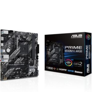 Placa Base Asus Prime B550M-K ARGB Socket AM4/ DDR4/ PCIe 4.0/ Micro ATX 4711387316030 90MB1GC0-M0EAY0 ASU-PB PRIME B550M-K ARGB