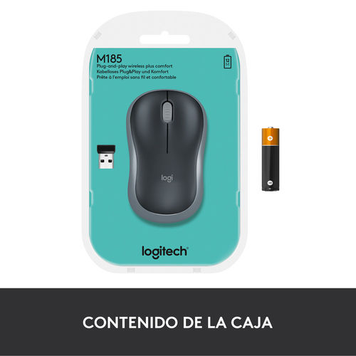 RATON LOGITECH M185 INALAMBRICO NEGRO/GRIS - Imagen 11