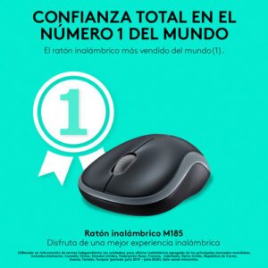RATON LOGITECH M185 INALAMBRICO NEGRO/GRIS 5099206027282 P/N: 910-002238 | Ref. Artículo: 910-002238