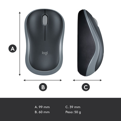 RATON LOGITECH M185 INALAMBRICO NEGRO/GRIS - Imagen 9