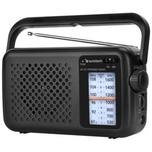 Radio Portátil Sunstech RPS760/ con Cable/ a Pilas/ Negra 8429015019494 RPS760BK SUN-RADIO RPS760 BK