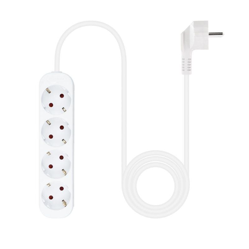Regleta Nanocable 10.37.0004-NS/ 4 Tomas de Corriente/ Cable 1.4m/ Blanca - Imagen 2