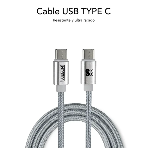 SUBBLIM CARGADOR ULTRA RAPIDO 2xUSB DE PARED PD25W+QC3.0+Cable C to C y lightning Blanco - Imagen 5