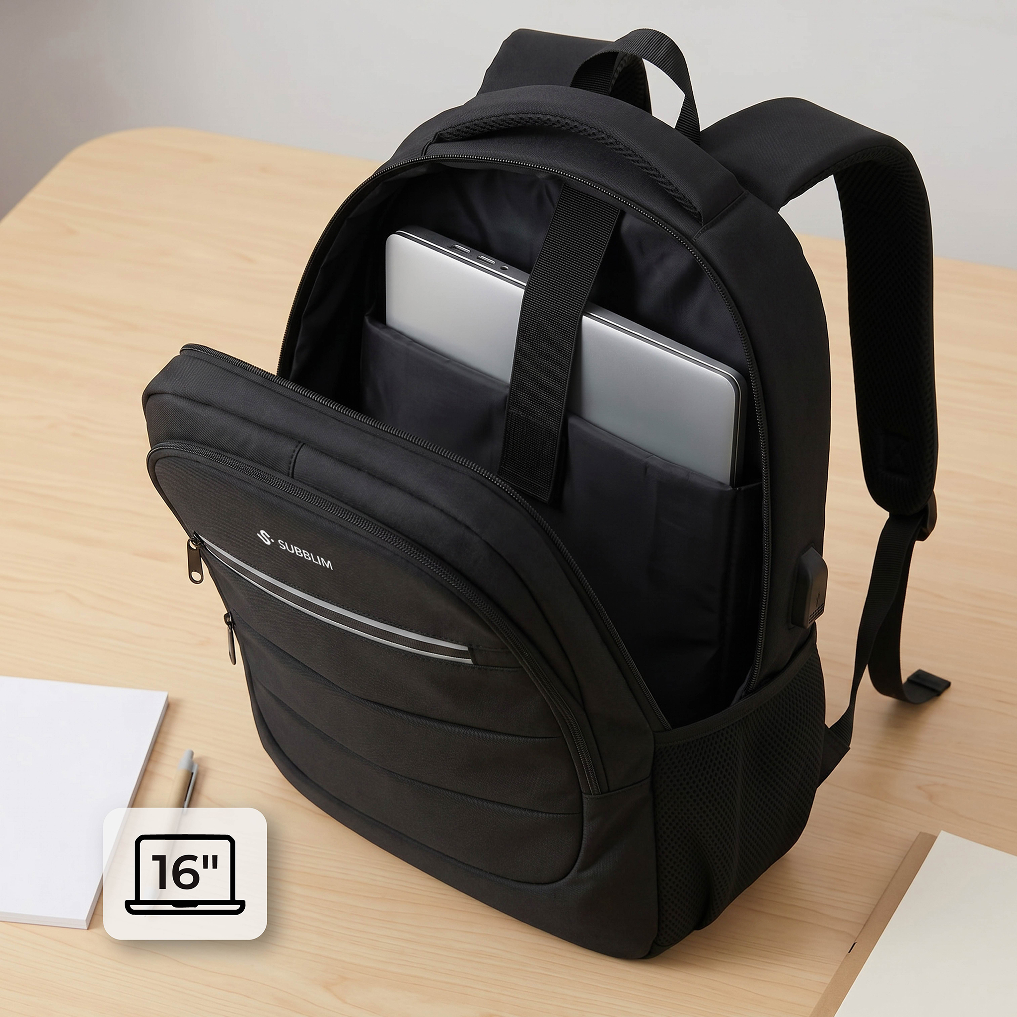 SUBBLIM City Plus Backpack 16" 26L Black - Imagen 5