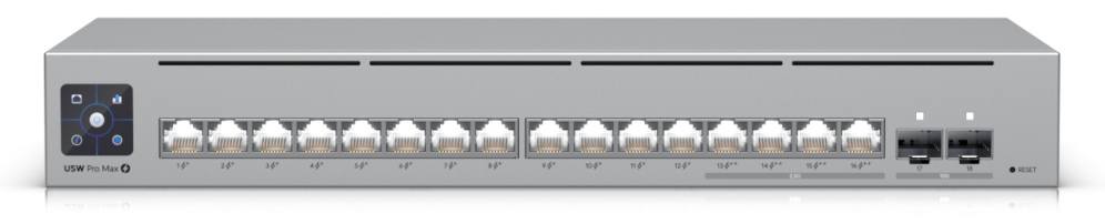 SWITCH UBIQUITI UNIFI USW-PRO-MAX-16-POE 16 PUERTOS POE 0810084694572 USW-PRO-MAX-16-POE