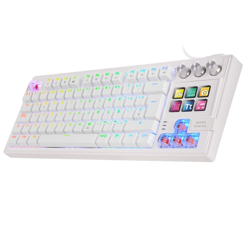 Teclado Gaming Mecánico Mars Gaming MK-MASTER/ Switch Rojo/ Blanco/ Incluye SmartDeck - Imagen 2