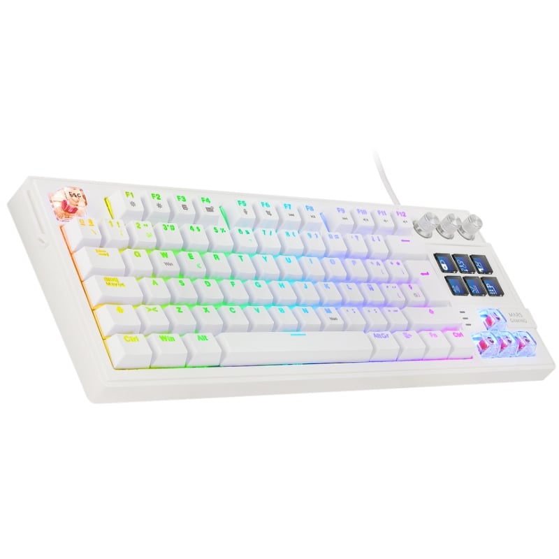 Teclado Gaming Mecánico Mars Gaming MK-MASTER/ Switch Rojo/ Blanco/ Incluye SmartDeck - Imagen 3