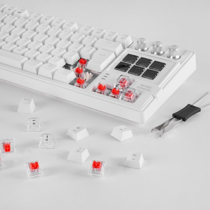 Teclado Gaming Mecánico Mars Gaming MK-MASTER/ Switch Rojo/ Blanco/ Incluye SmartDeck - Imagen 4