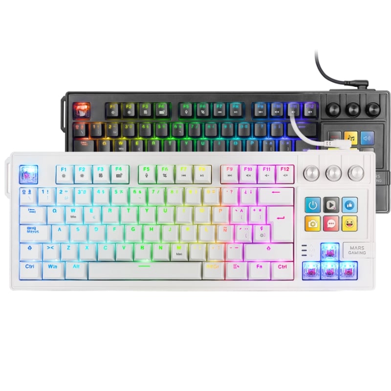 Teclado Gaming Mecánico Mars Gaming MK-MASTER/ Switch Rojo/ Blanco/ Incluye SmartDeck 8435693114222 MKMASTERWES TAC-TEC MK-MASTER WH