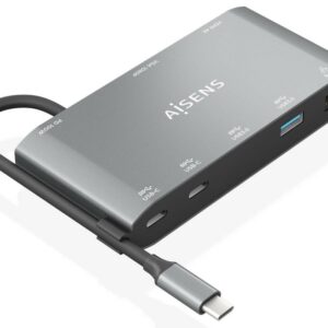 USB-C DOCK AISENS 8 EN 1 HDMI VGA RJ45 2XUSB-A 2XUSB-C 5G USB-C PD 8436574709407 ASUC-8P010-GR