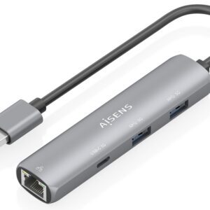 USB3.0 DOCK AISENS USB-A A ETHERNET GIGABIT HUB 1XUSB-C+2XUSB-A GRIS 15CM 8435739903971 ASUC-4P035-GR